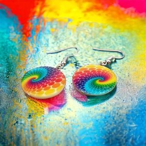 🆕 Multicolor - Shell Bead - Silver Tone - Hook Earrings - Harriet Ave Jewels USA